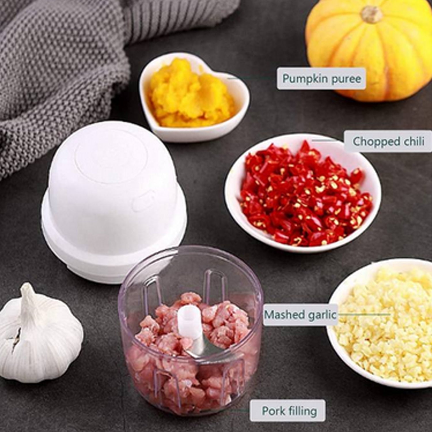 2485 Portable USB Rechargeable Electric Chopper Fruit Vegetable Onion Chopper Garlic Chopper DeoDap 2485 Portable USB Rechargeable Electric Chopper Fruit Vegetable Onion Chopper Garlic Chopper DeoDap